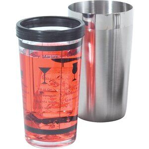 Oggi Glass & Stainless Steel PRO RECIPE Shaker 15oz New Year Party